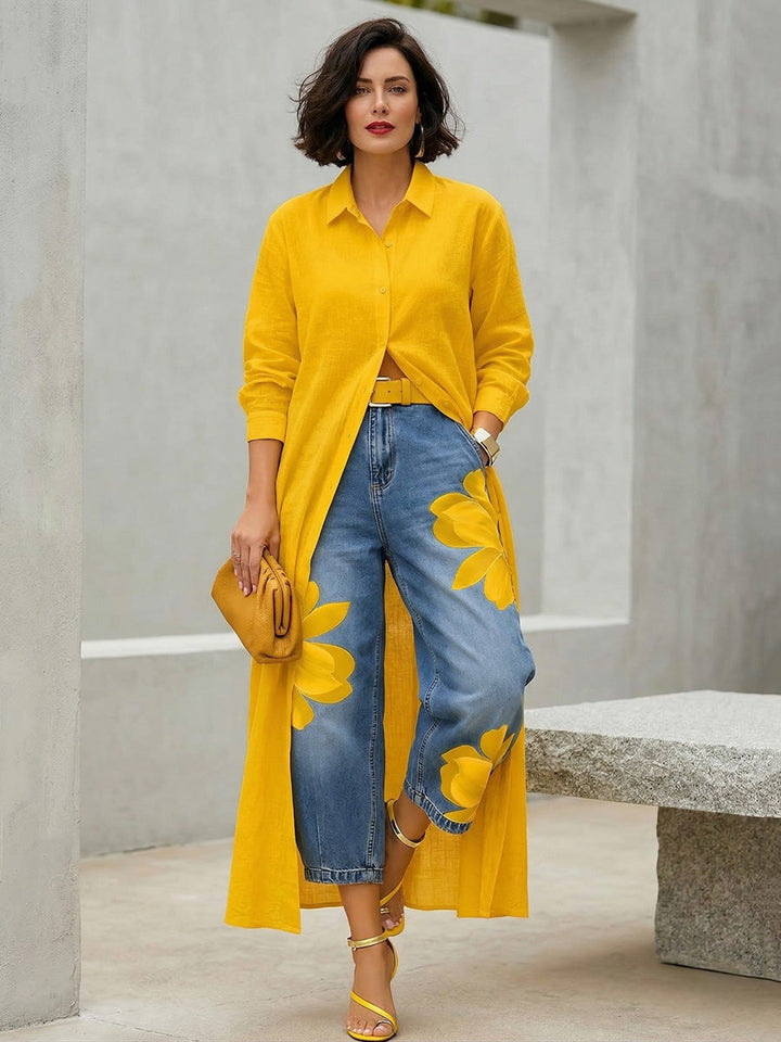 Sophia™ | Elegant Floral Wide-Leg Pants