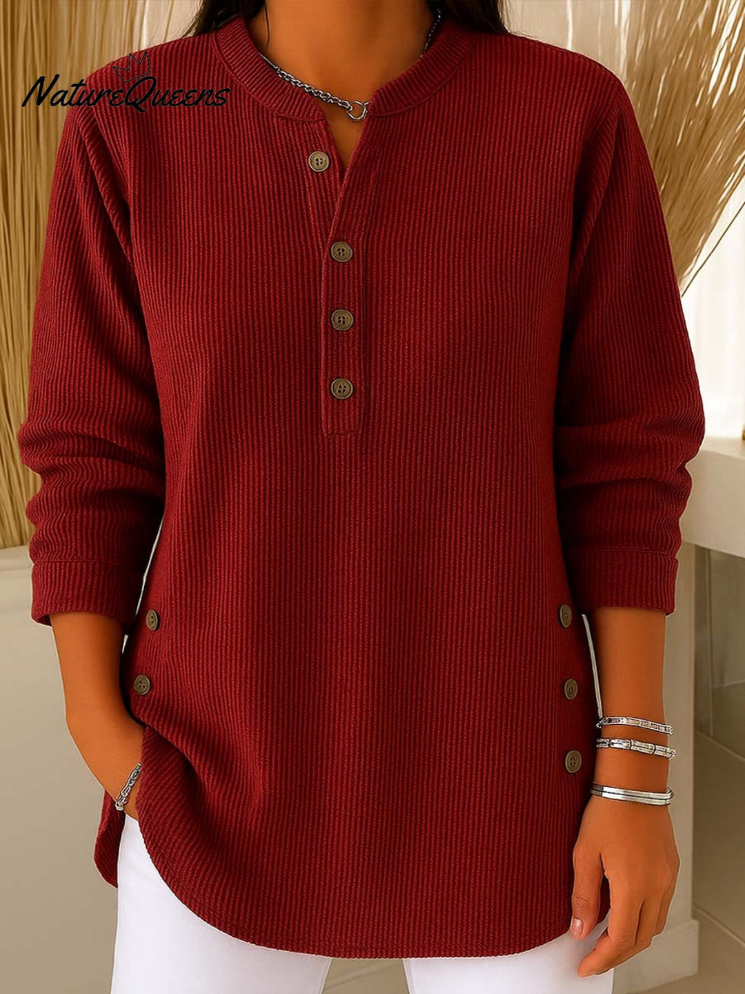 Quinty | Comfortable Buttoned Blouse