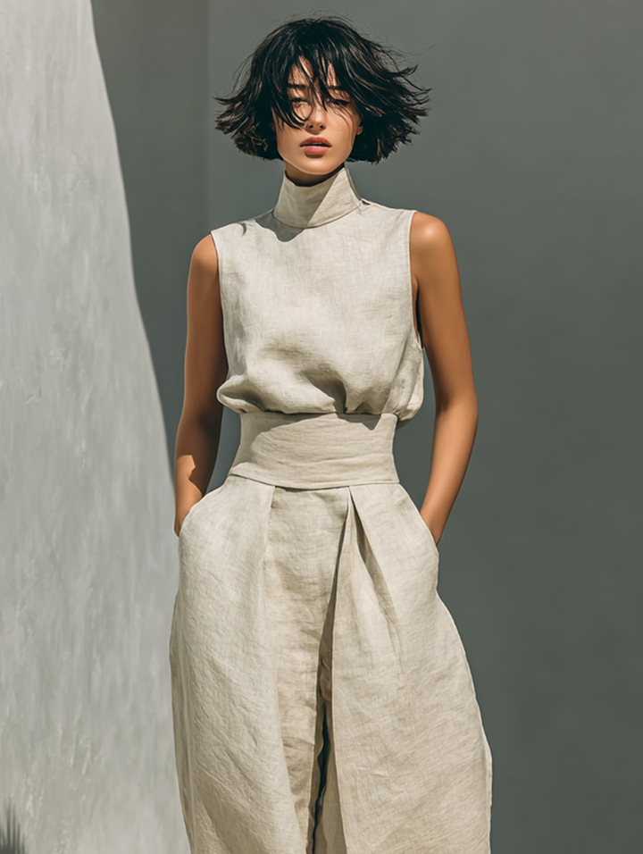 Lina™ | Minimalist Linen Two-Piece Set