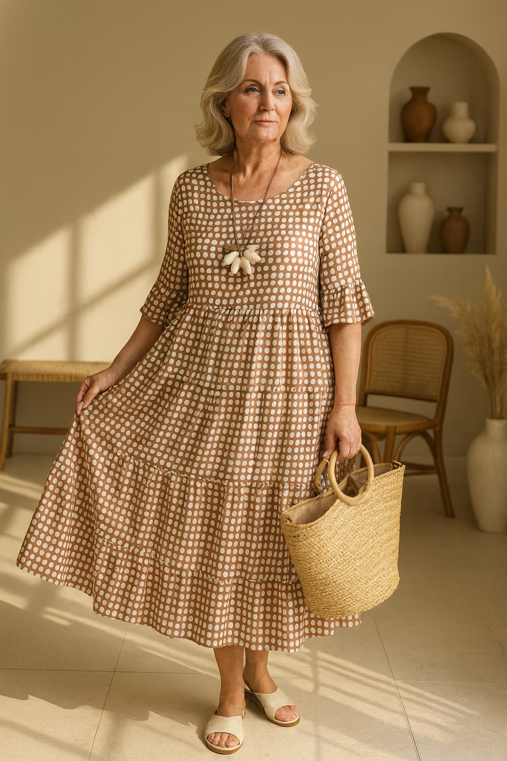 Zora | Sable Short-Sleeve Midi Dress