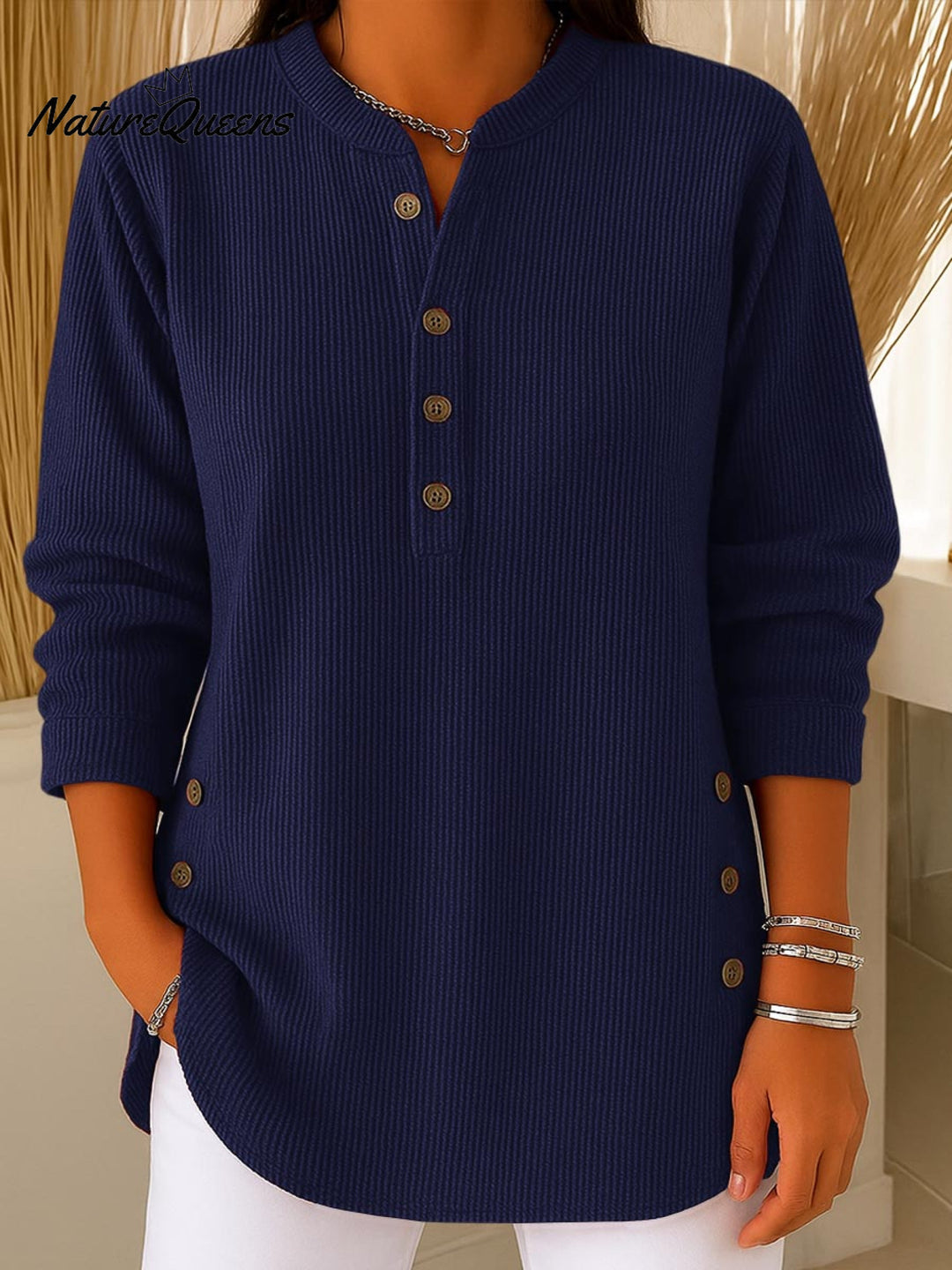 Quinty | Comfortable Buttoned Blouse