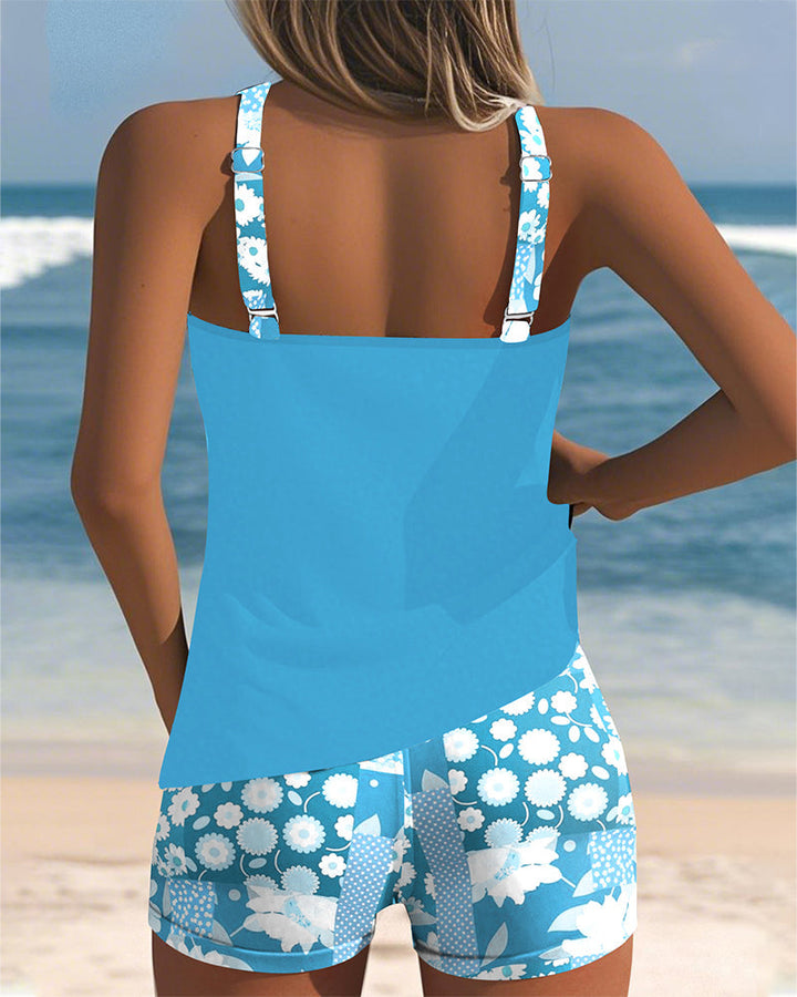 Colette | Swimsuit Tank Top with Printed Boxer Briefs