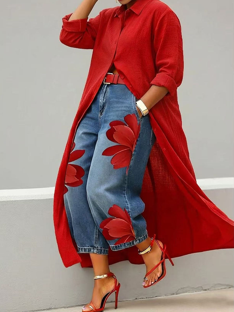 Sophia™ | Elegant Floral Wide-Leg Pants
