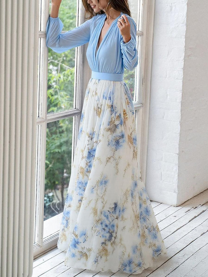Oriana | V-Neck Floral Maxi Dress