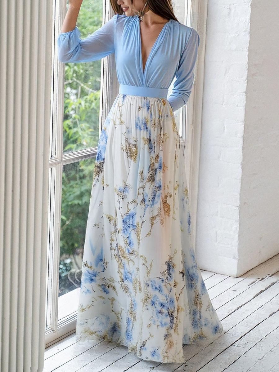 Oriana | V-Neck Floral Maxi Dress