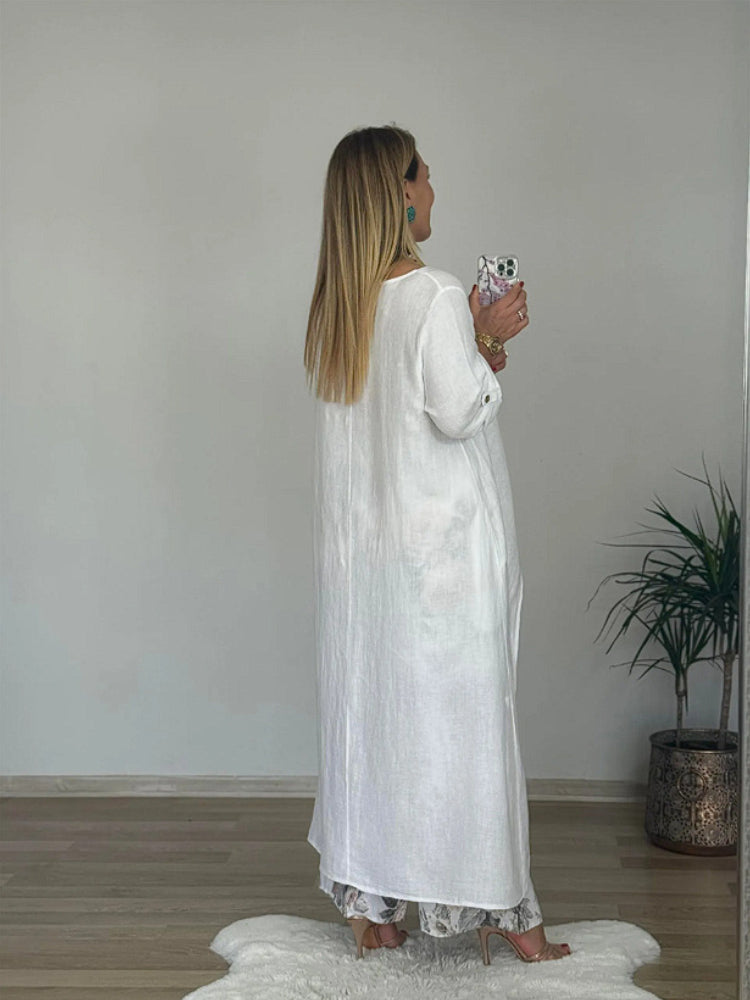 Chara™ | Relaxed Long-sleeved Top And Printed Pants Set