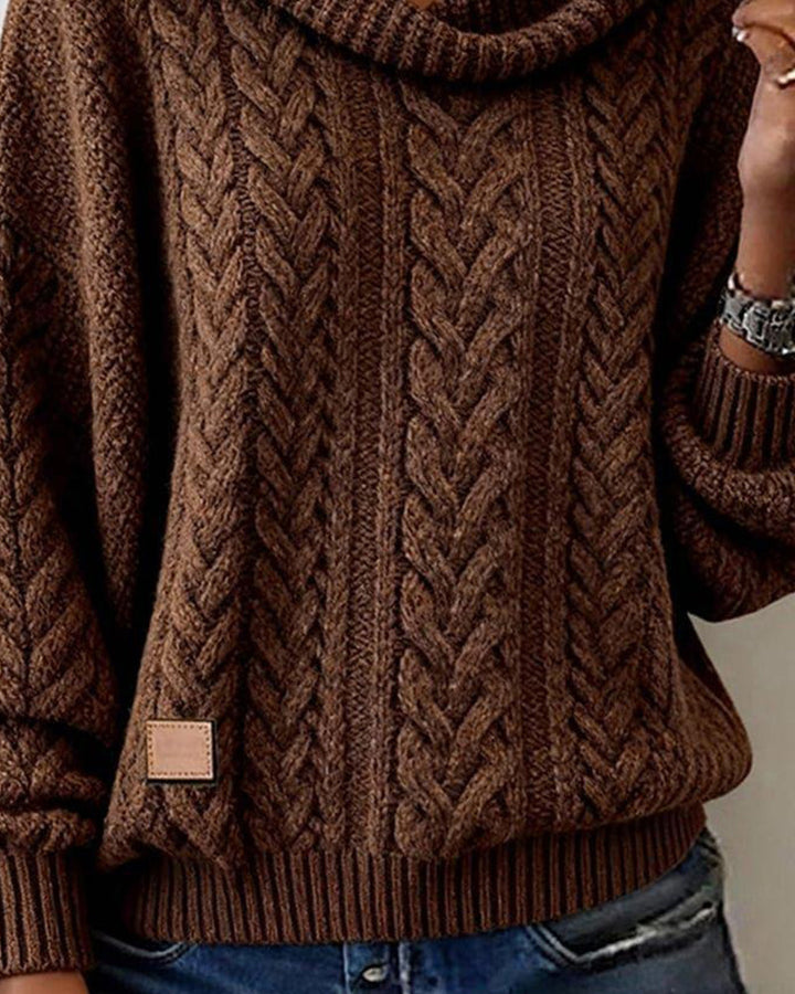 Olivia™ | Cable Knit Cowl Neck Sweater