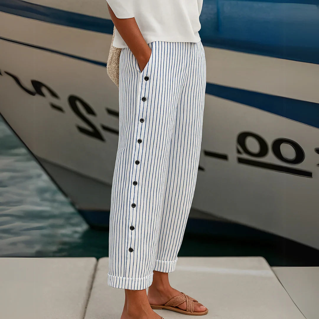 Kenzie | Stylish Striped Button Pants