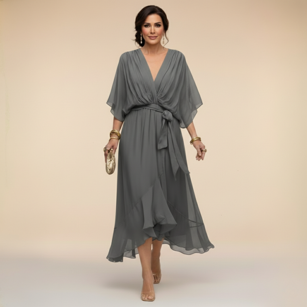 Sarah™ | Sandra Chiffon V-Neck Dress