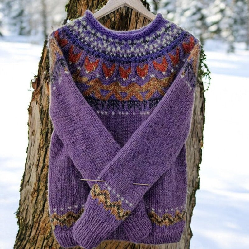 Solva | Elegant Vintage Crew Neck Sweater