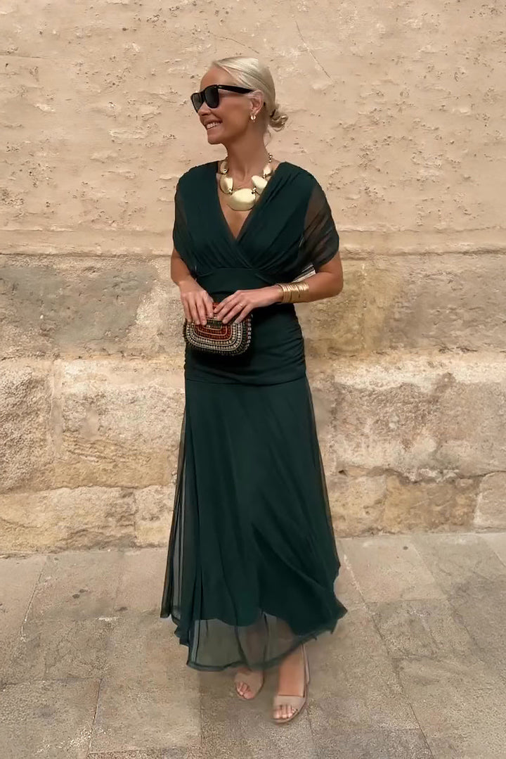 Henrietta™ | Elegant V-Neck Fantasy Floral Maxi Dress