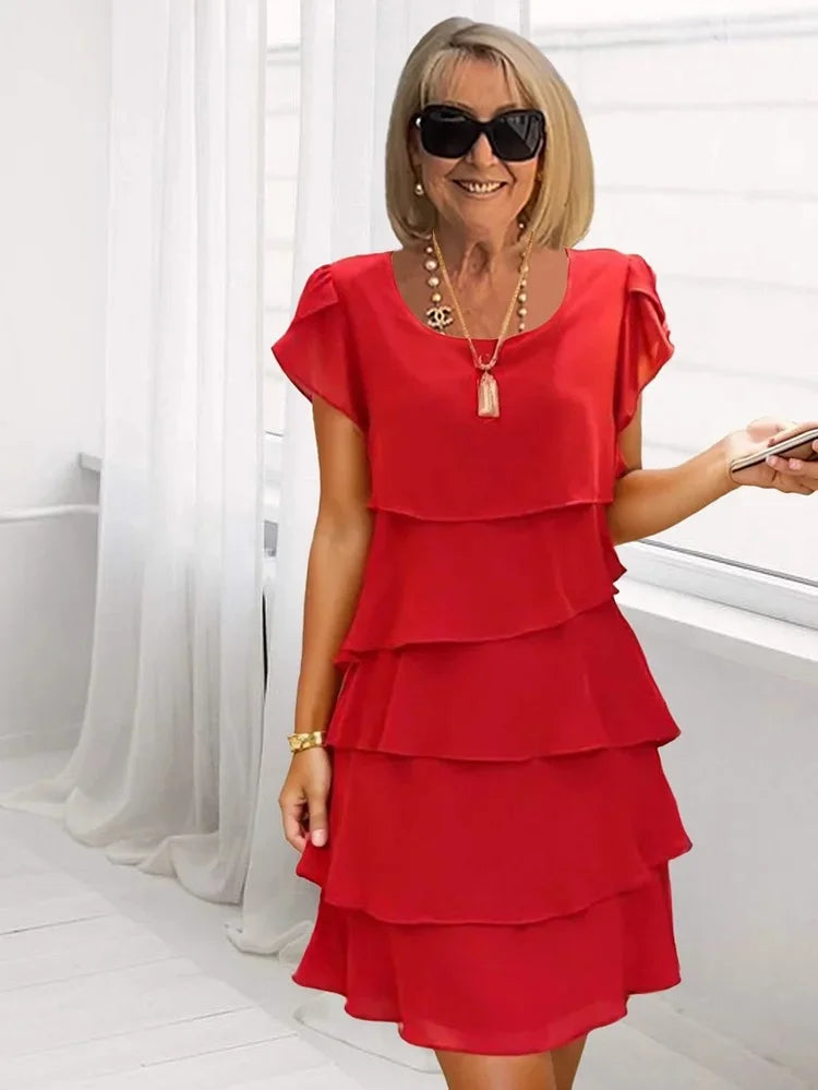 Marie™ | Elegant Split-Sleeve Midi Dress