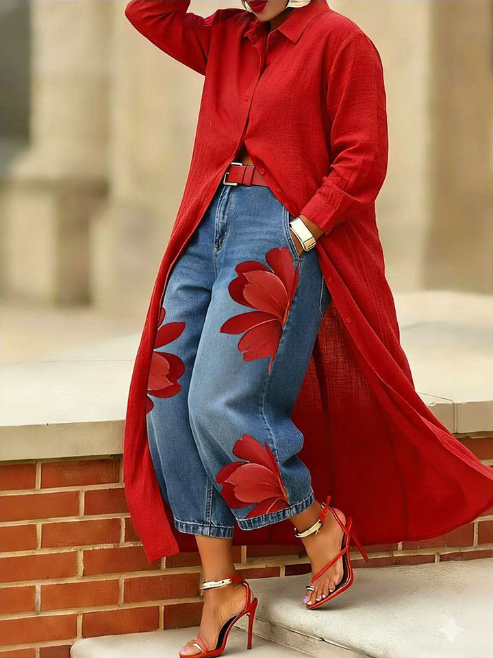 Sophia™ | Elegant Floral Wide-Leg Pants