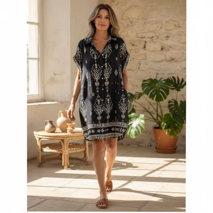 MICA™ | Vintage Boho Shirt Dress