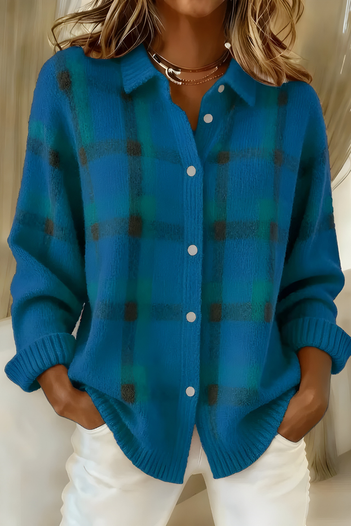 Anna™ | Soft Knit Checked Cardigan