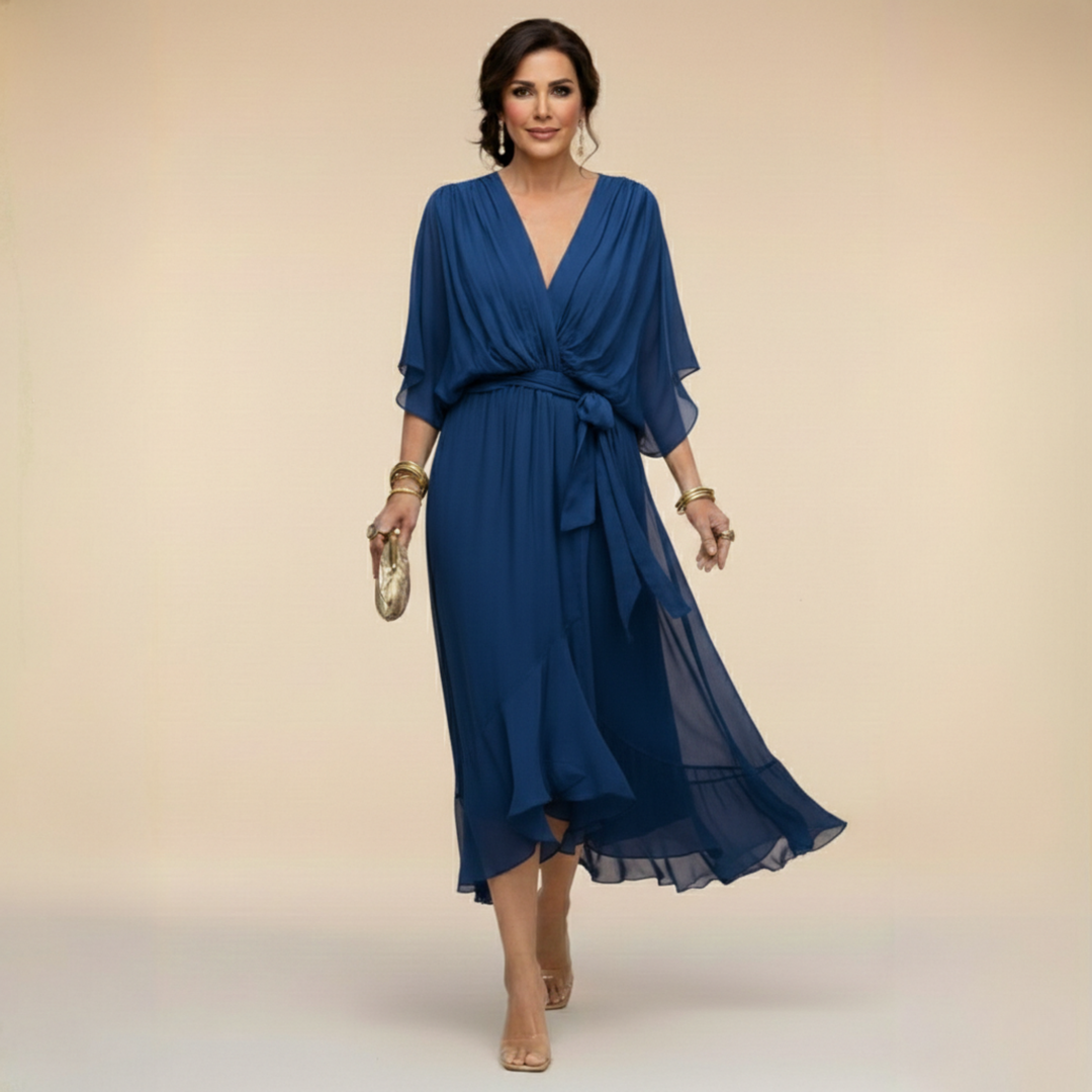 Sarah™ | Sandra Chiffon V-Neck Dress