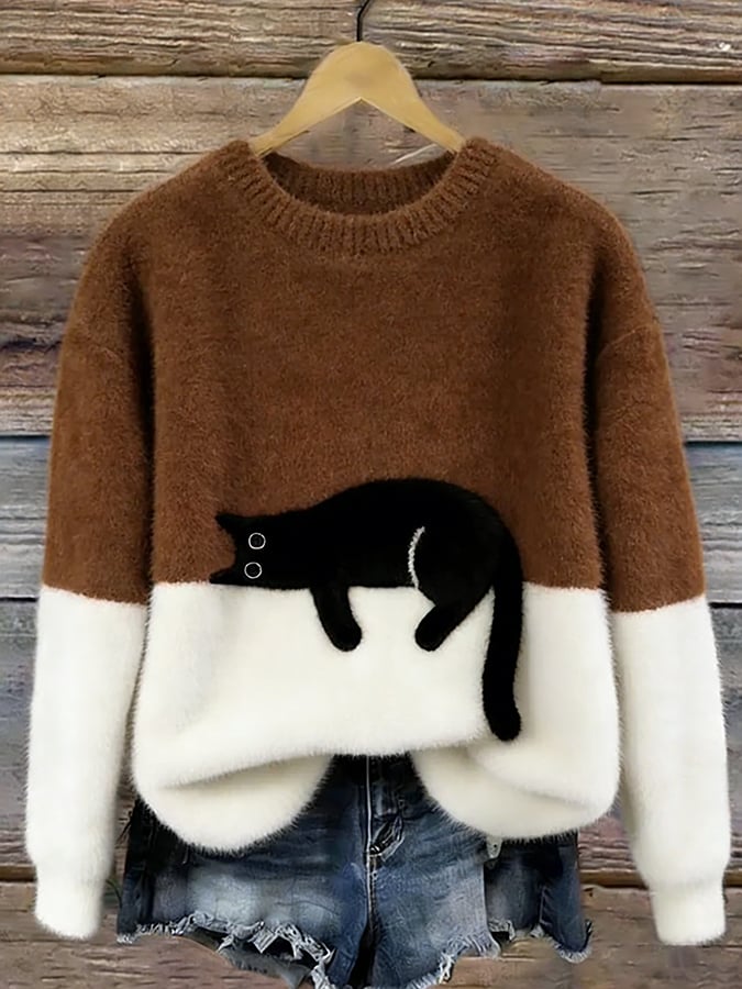 Luna™ | Cat Print Sweatshirt
