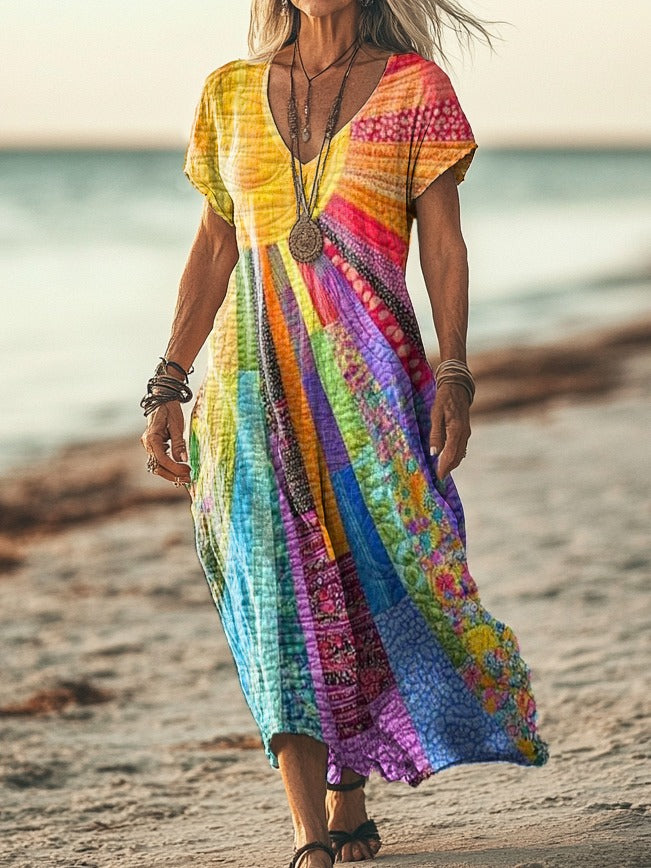 Azura - Printed Bohemian Dress