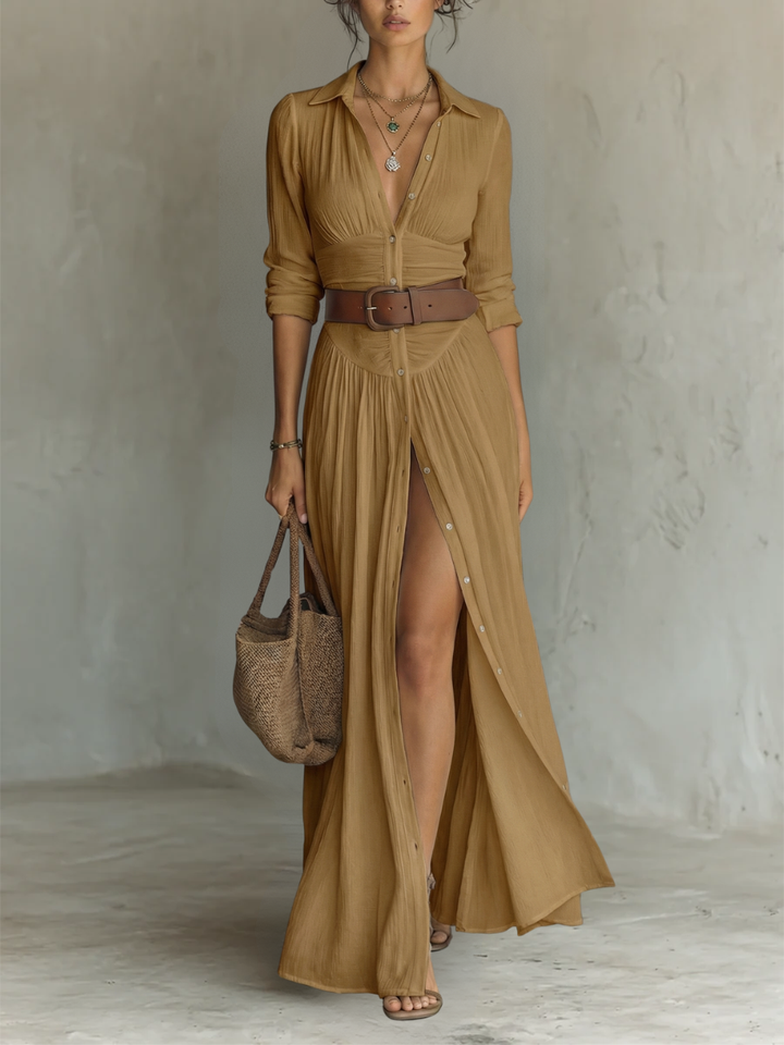 Amélia™ | Elegant Pleated Maxi Dress