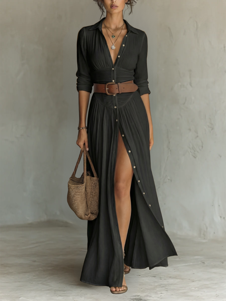 Amélia™ | Elegant Pleated Maxi Dress