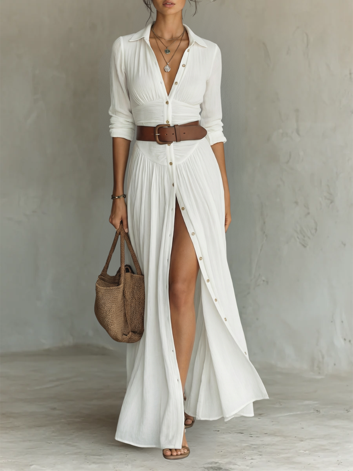 Amélia™ | Elegant Pleated Maxi Dress