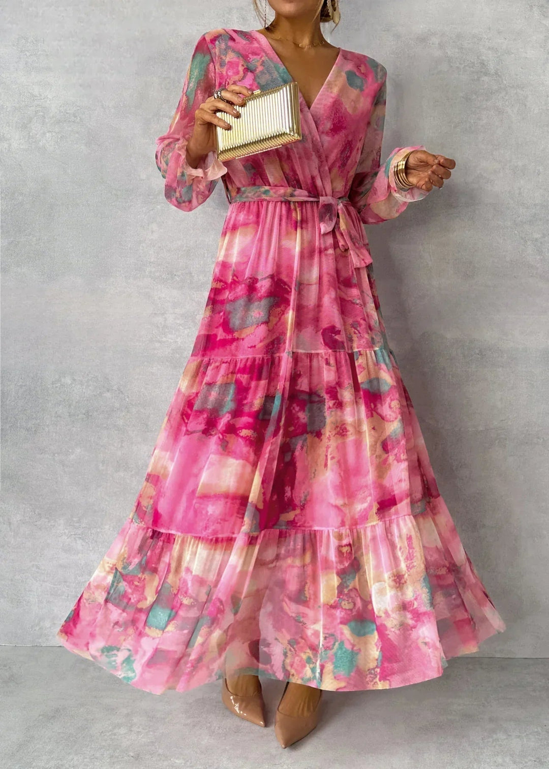 Celina - Wrap Dress with Floral Print