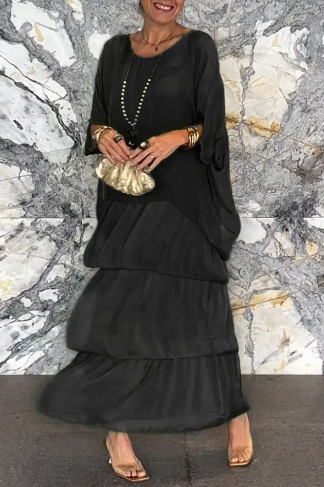 Nora Layered Dress - Black