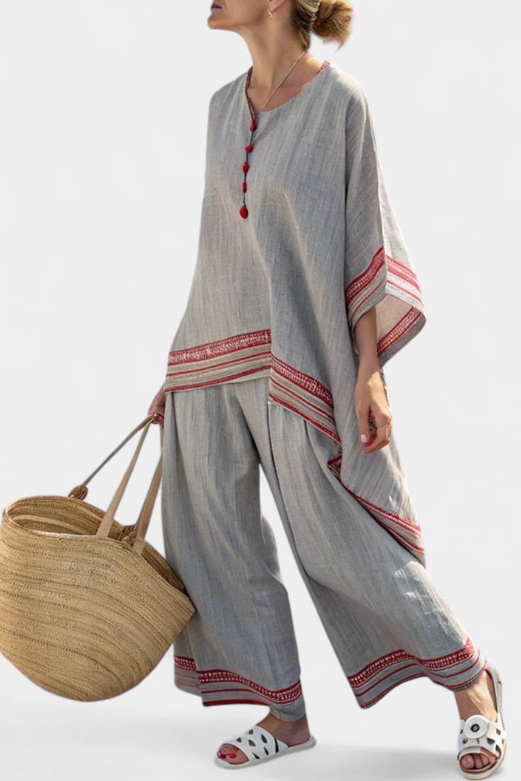 Daelric | Ethnic Blouse and Wide Pants Set