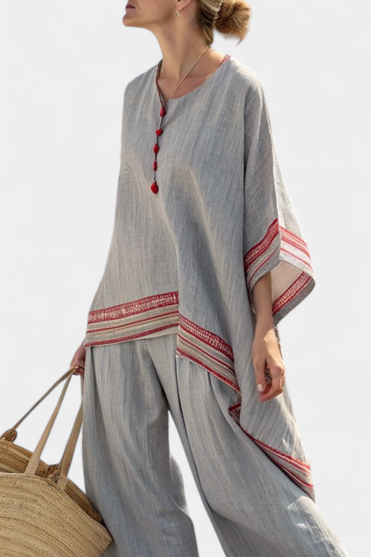 Daelric | Ethnic Blouse and Wide Pants Set