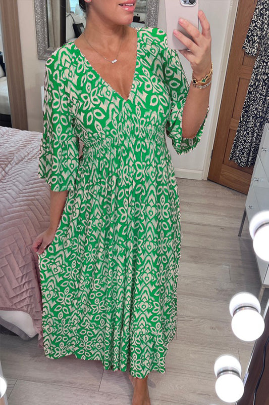 Selene™ | Bohemian Floral Midi Dress