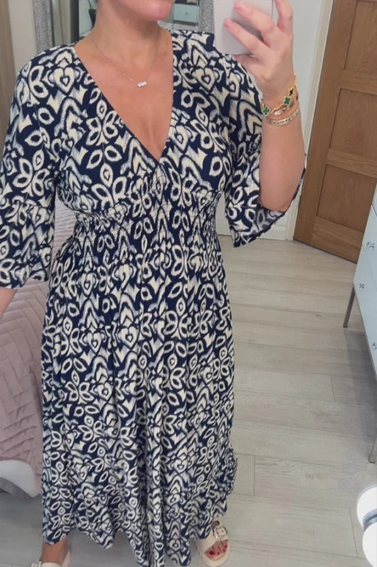 Selene™ | Bohemian Floral Midi Dress