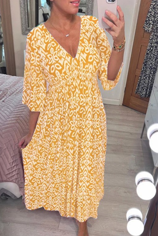 Selene™ | Bohemian Floral Midi Dress