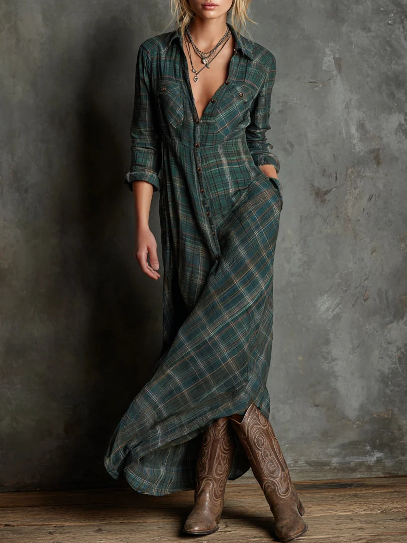 Valentina™ | Classic Plaid Shirt Dress