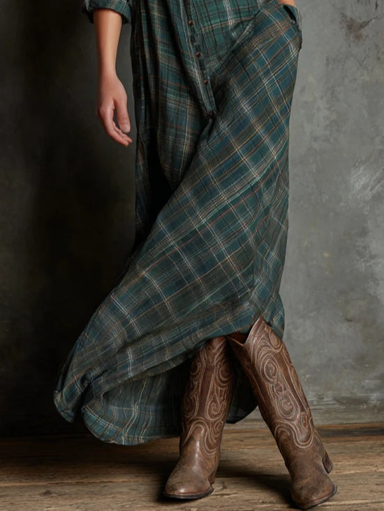 Valentina™ | Classic Plaid Shirt Dress