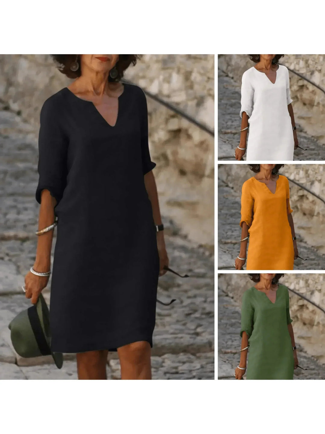 Beth™ | Relaxed V-Neck Dress