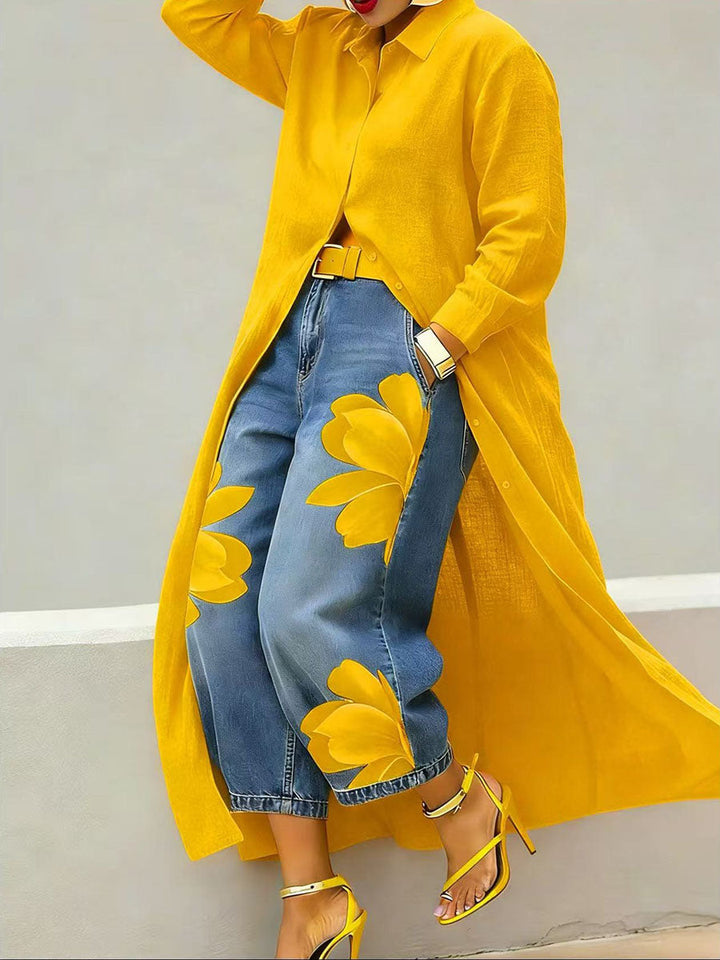 Sophia™ | Elegant Floral Wide-Leg Pants