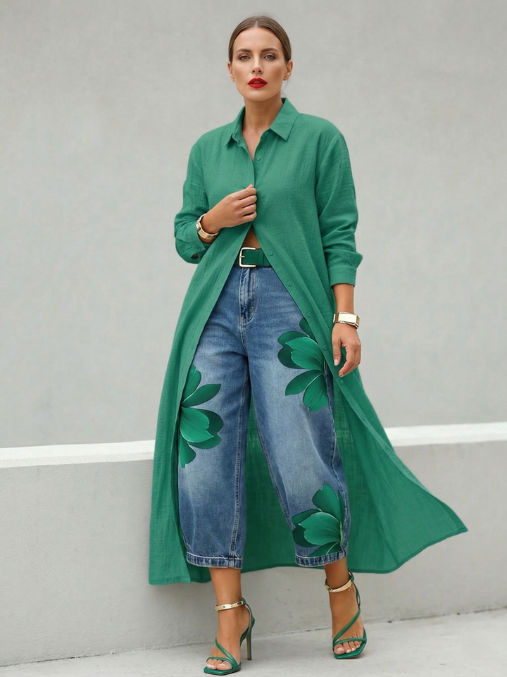 Sophia™ | Elegant Floral Wide-Leg Pants