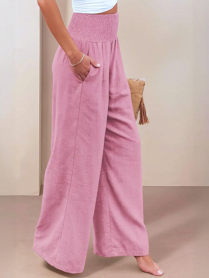 Elizabeth™ |  High-Waist Cotton Linen Palazzo Pants