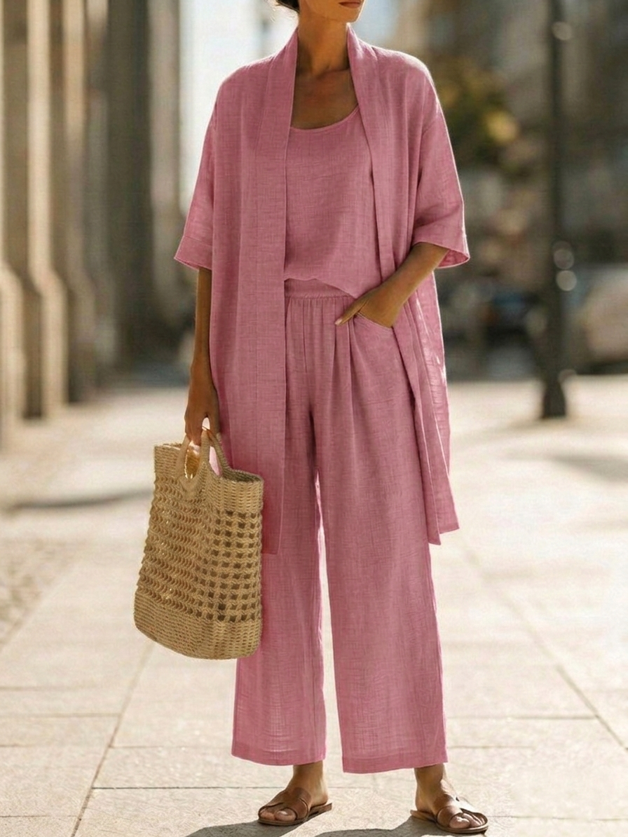 Terisa™ | Effortless Linen-Cotton Three-Piece Set