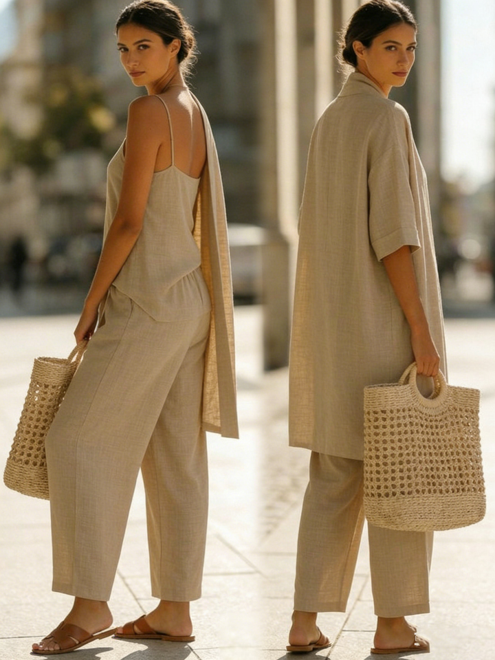 Terisa™ | Effortless Linen-Cotton Three-Piece Set