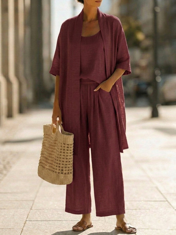 Suze™ | Effortless Linen-Cotton Three-Piece Set