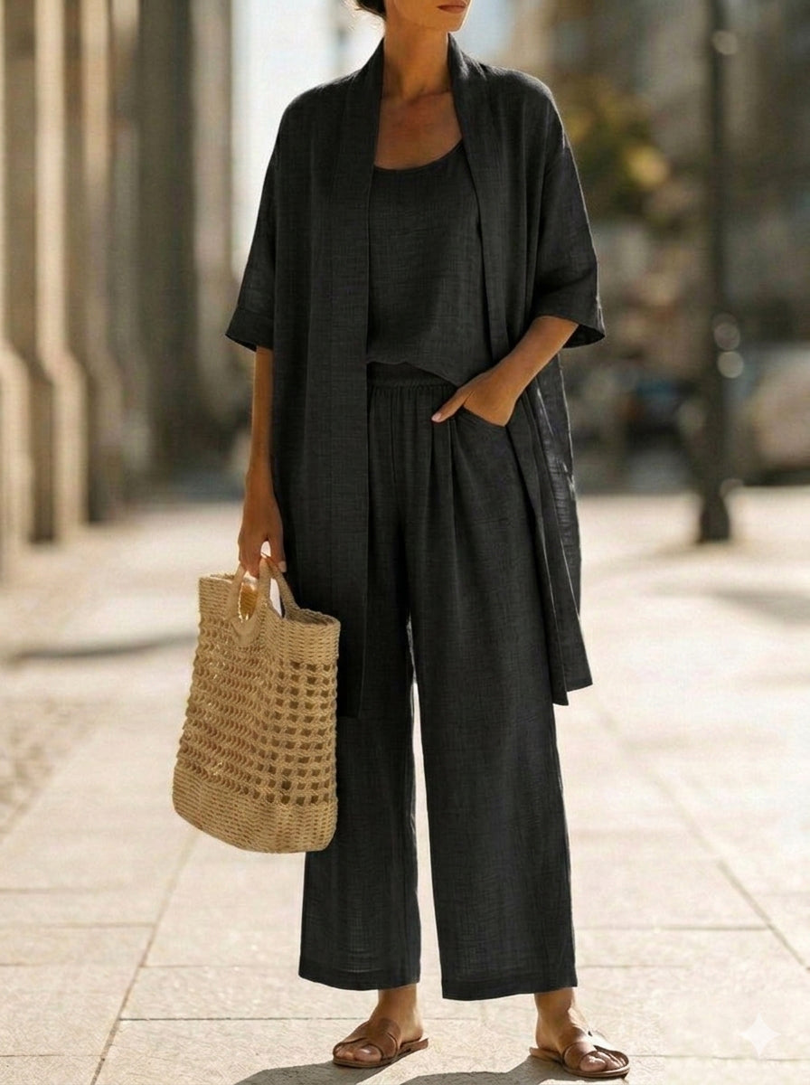 Terisa™ | Effortless Linen-Cotton Three-Piece Set