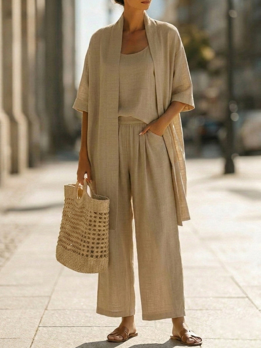 Terisa™ | Effortless Linen-Cotton Three-Piece Set