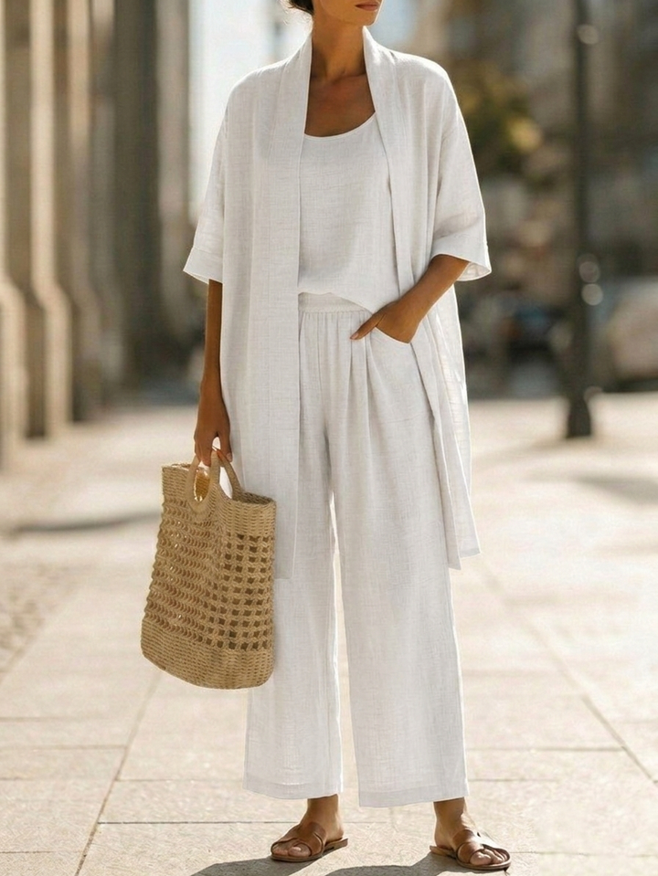 Suze™ | Effortless Linen-Cotton Three-Piece Set