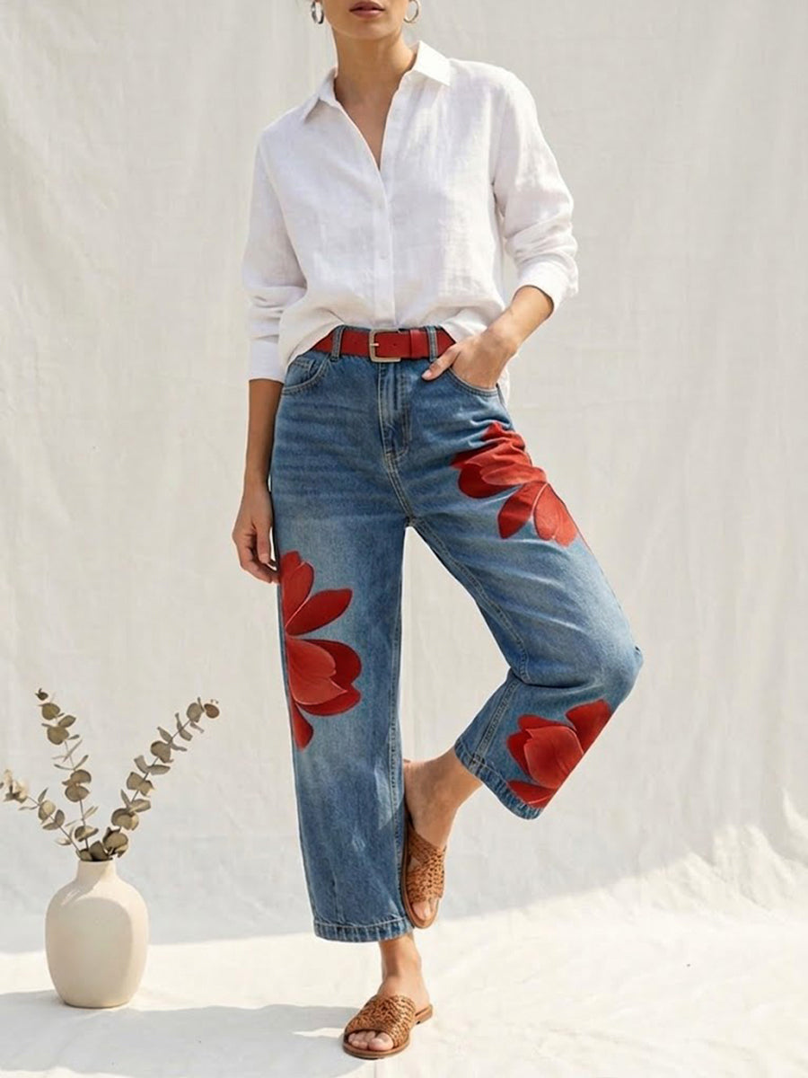 Sophia™ | Elegant Floral Wide-Leg Pants