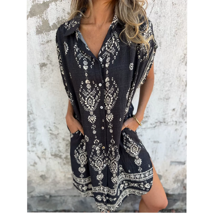 MICA™ | Vintage Boho Shirt Dress