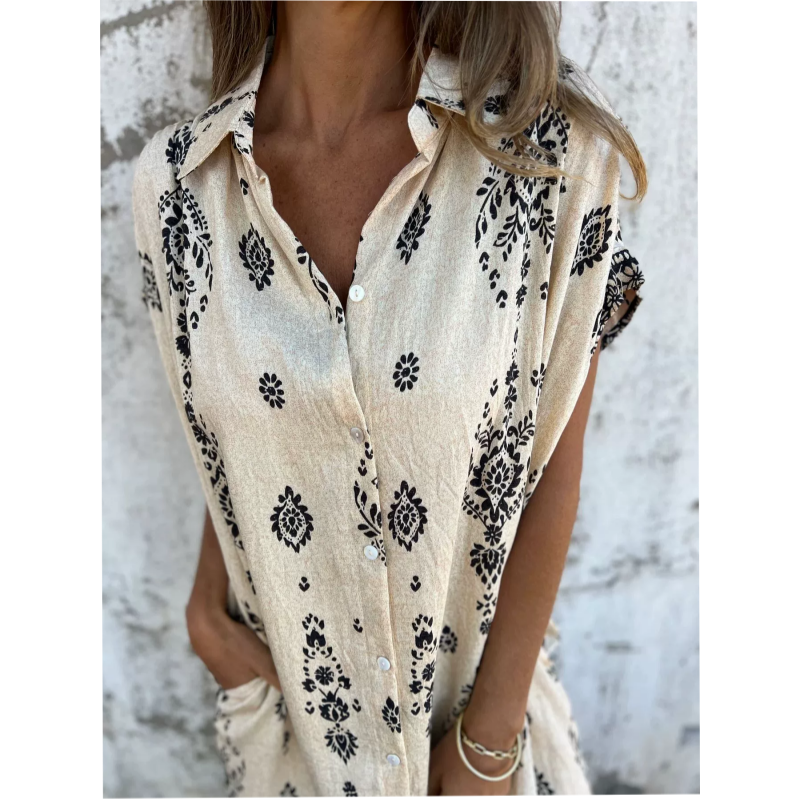 MICA™ | Vintage Boho Shirt Dress