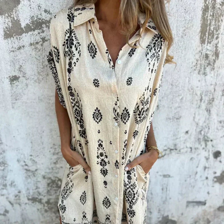 MICA™ | Vintage Boho Shirt Dress