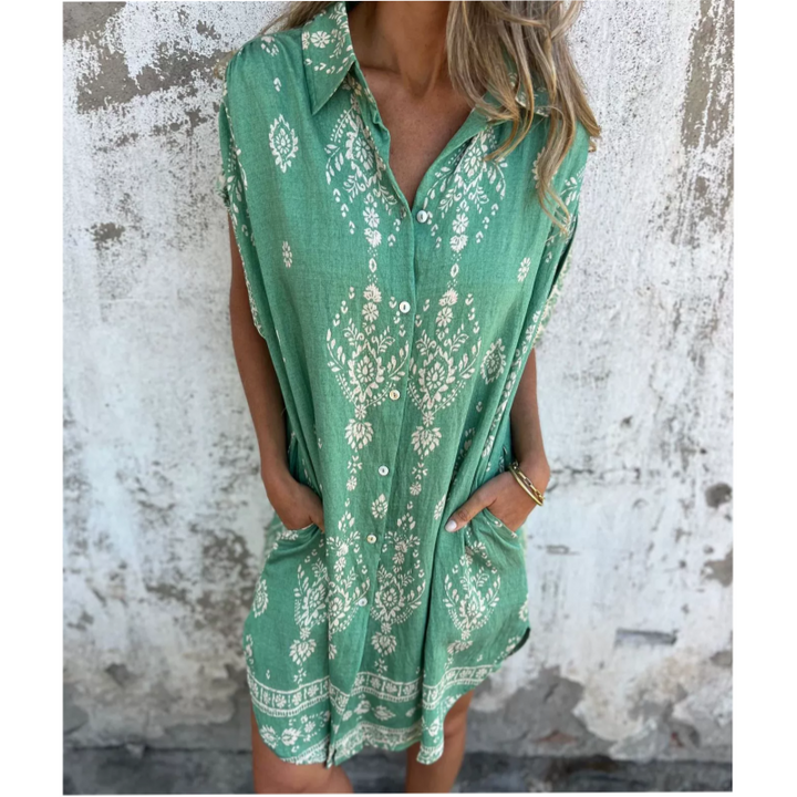 MICA™ | Vintage Boho Shirt Dress