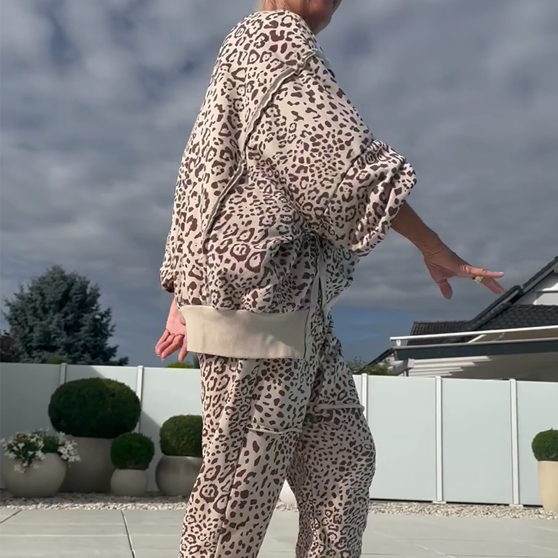Margot™ |  Leopard Print Top & Pants 2-Piece Set